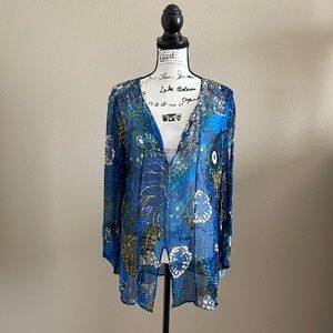 Vintage Chico’s | Multicolored Abstract Silk Sheer Tunic